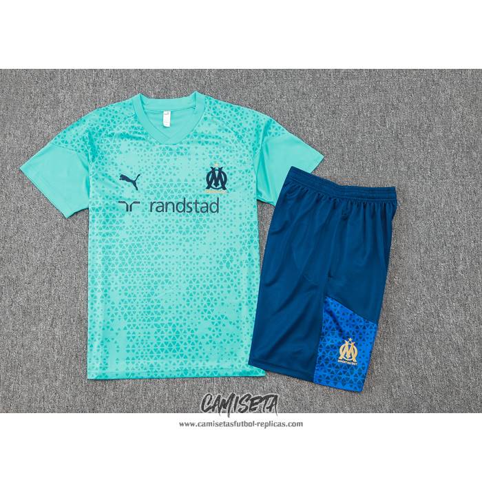 Chandal del Olympique Marsella 2023-2024 Manga Corta Verde - Pantalon Corto